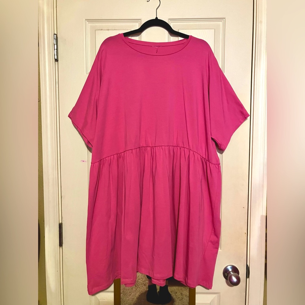ASOS Curve Plus Size Pink T-Shirt Dress 3X 4X